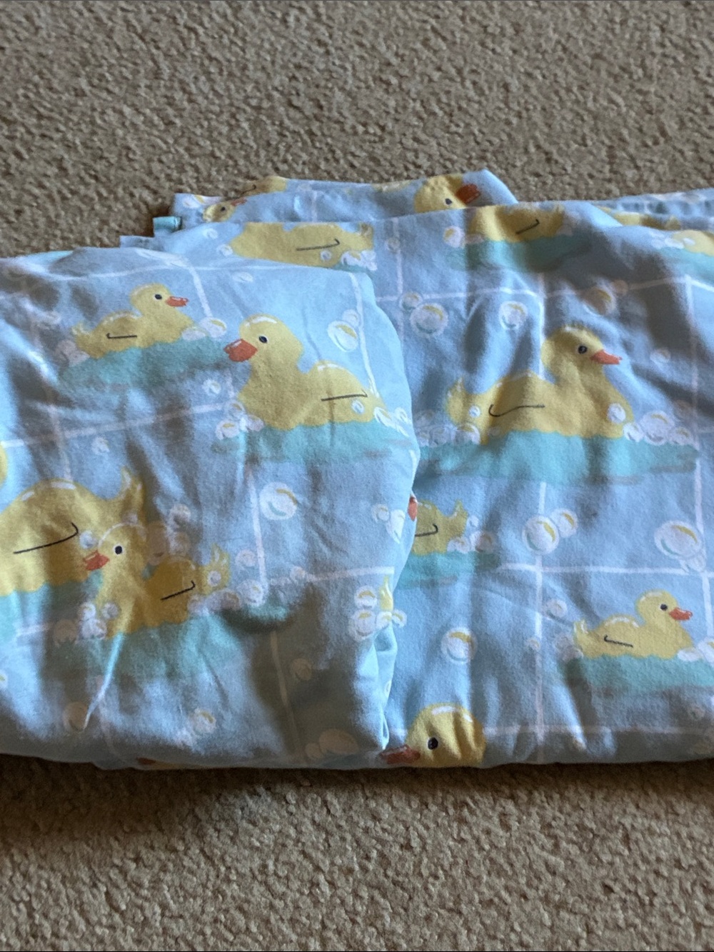 Rubber Ducky Print Twin Sheets Bubbles and bathtub Nick & Nora